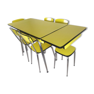Yellow formica table and chairs
