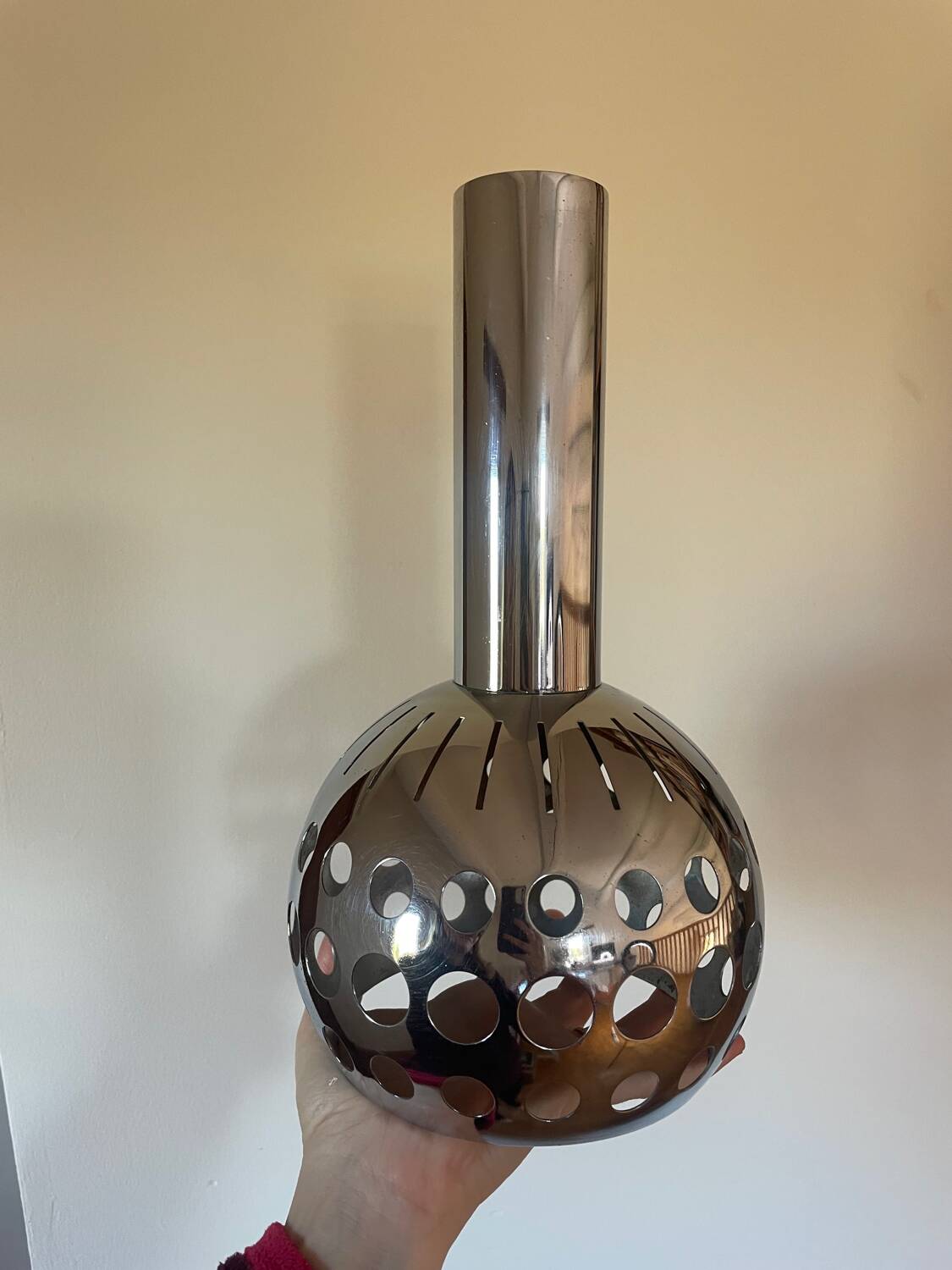 Suspension vintage luminaire chromé seventies