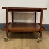 Teak rolling trolley