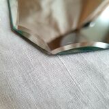 Beveled and engraved hand mirror