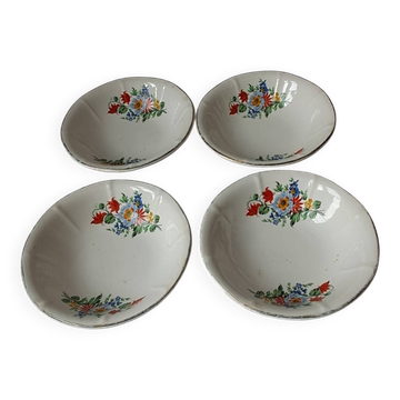 Vintage Digoin Sarreguemines bowls. Flower decals