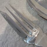 silver plated stew spoon and fork, Christofle Atlantide