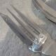 silver plated stew spoon and fork, Christofle Atlantide
