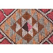 Vintage Turkish Oushak Handmade Wool Cotton Pink Runner Rug 86x362
