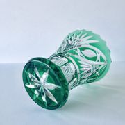 Vase Art Déco en cristal taillé vert