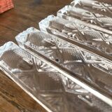 Porte-couteaux en verre moulé, années 50