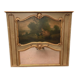 Louis XV style trumeau in patinated and gilded wood XX century
