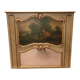 Louis XV style trumeau in patinated and gilded wood XX century