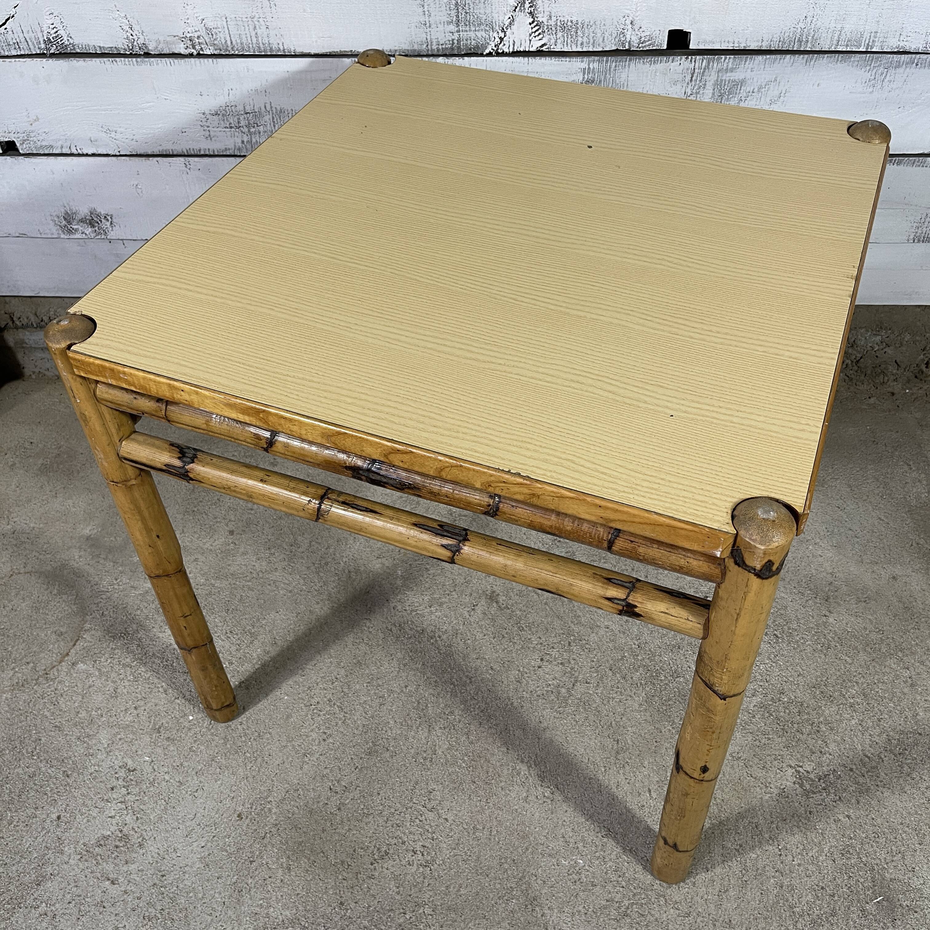 Pair of bamboo dining table with formica top