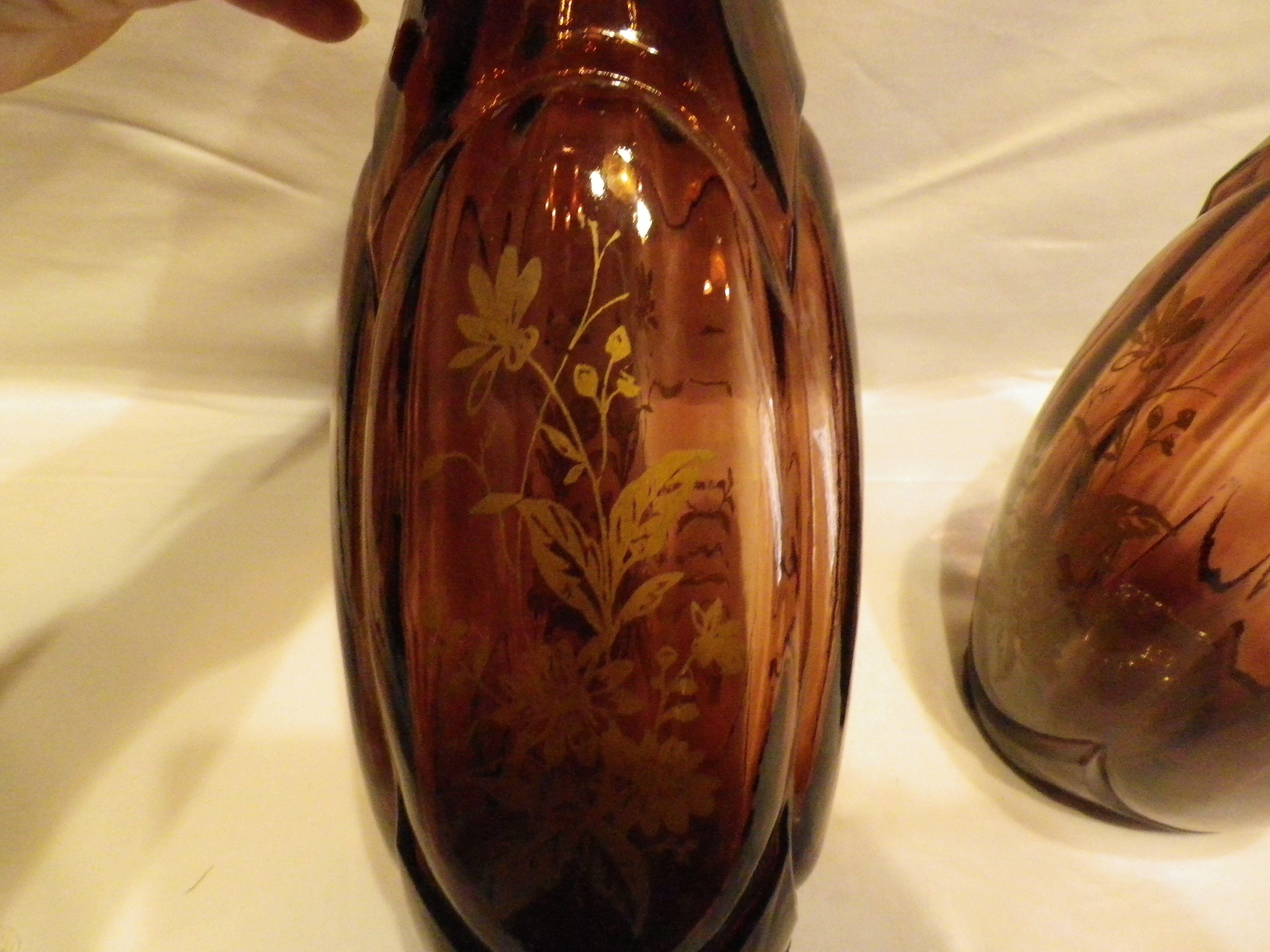 Pair of colored glass vases