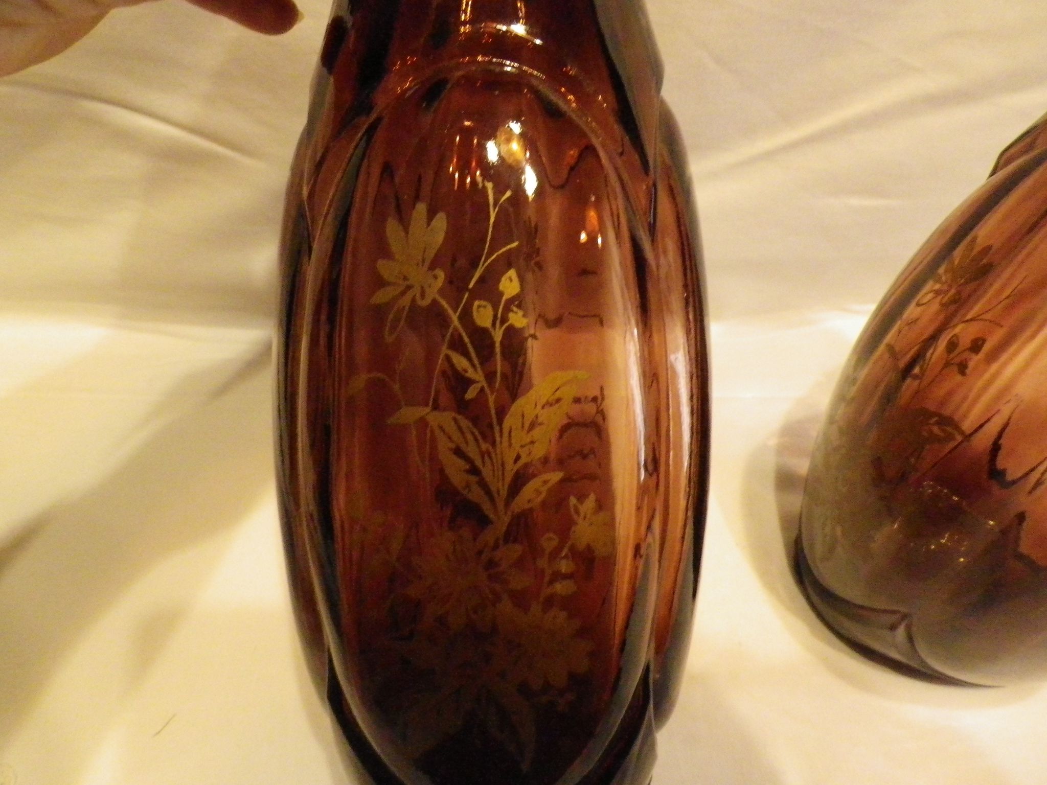 Pair of colored glass vases