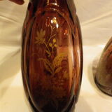 Paire de vases en verre coloré