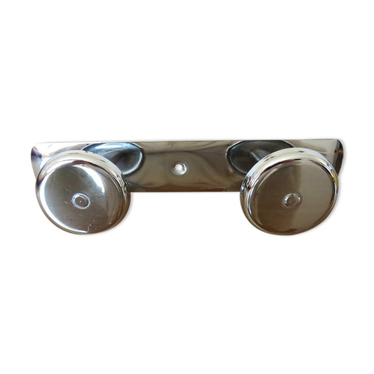 70s chrome metal coat holder