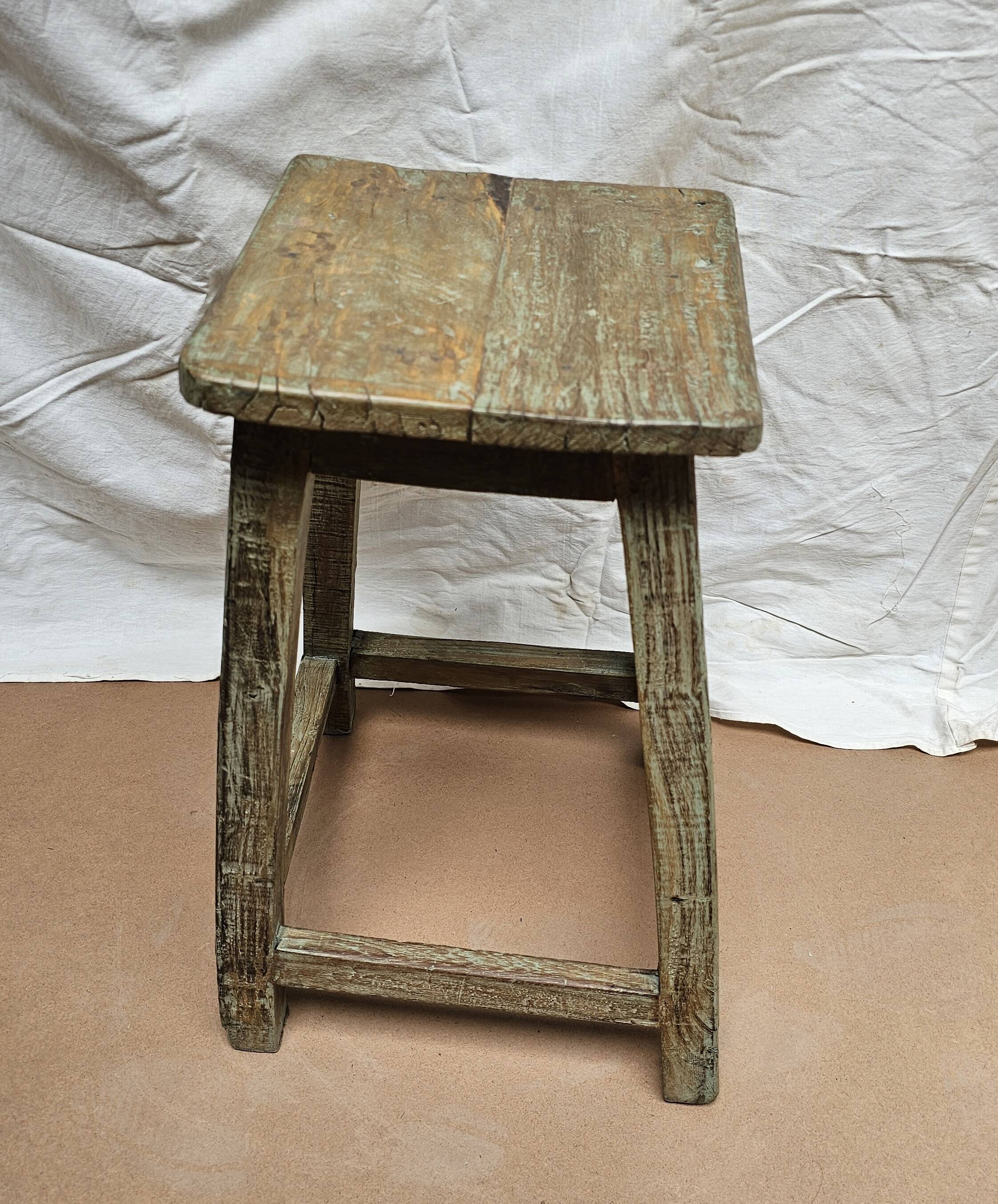 Burmese teak workshop stool