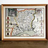 Hantshire Described and Devided, Reproduction of Map of County Hampshire by John Speed (1552-1629)