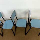 Blue formica table & chairs set