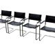 Vintage set of 4 tubular leather chairs style MG5 Grassi