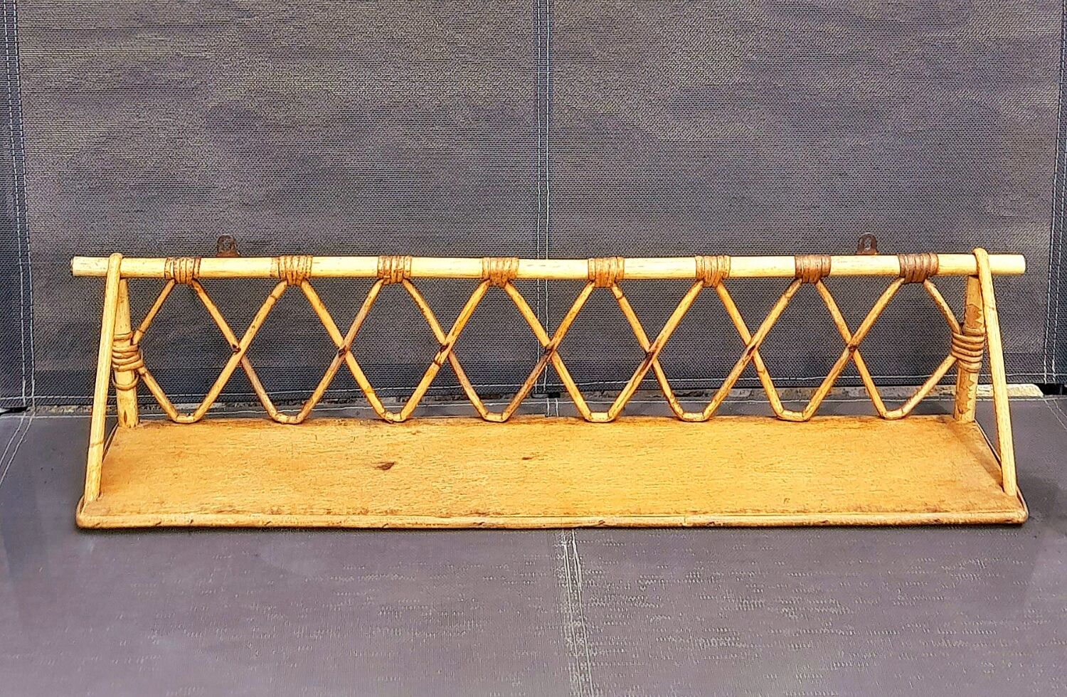 Rattan wall shelf 60s