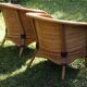 Raush bamboo rattan bench armchairs from the 70s and 80s