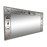 Miroir de bistrot ou de brasserie vénitien Art Nouveau en verre églomisé