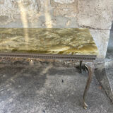Louis XV style coffee table in onyx and metal
