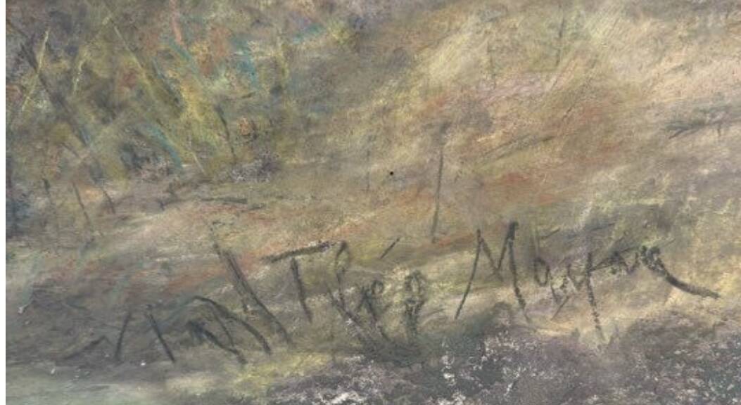 Old pastel signed Théo Mayan: "In Camargue" (early 1900)