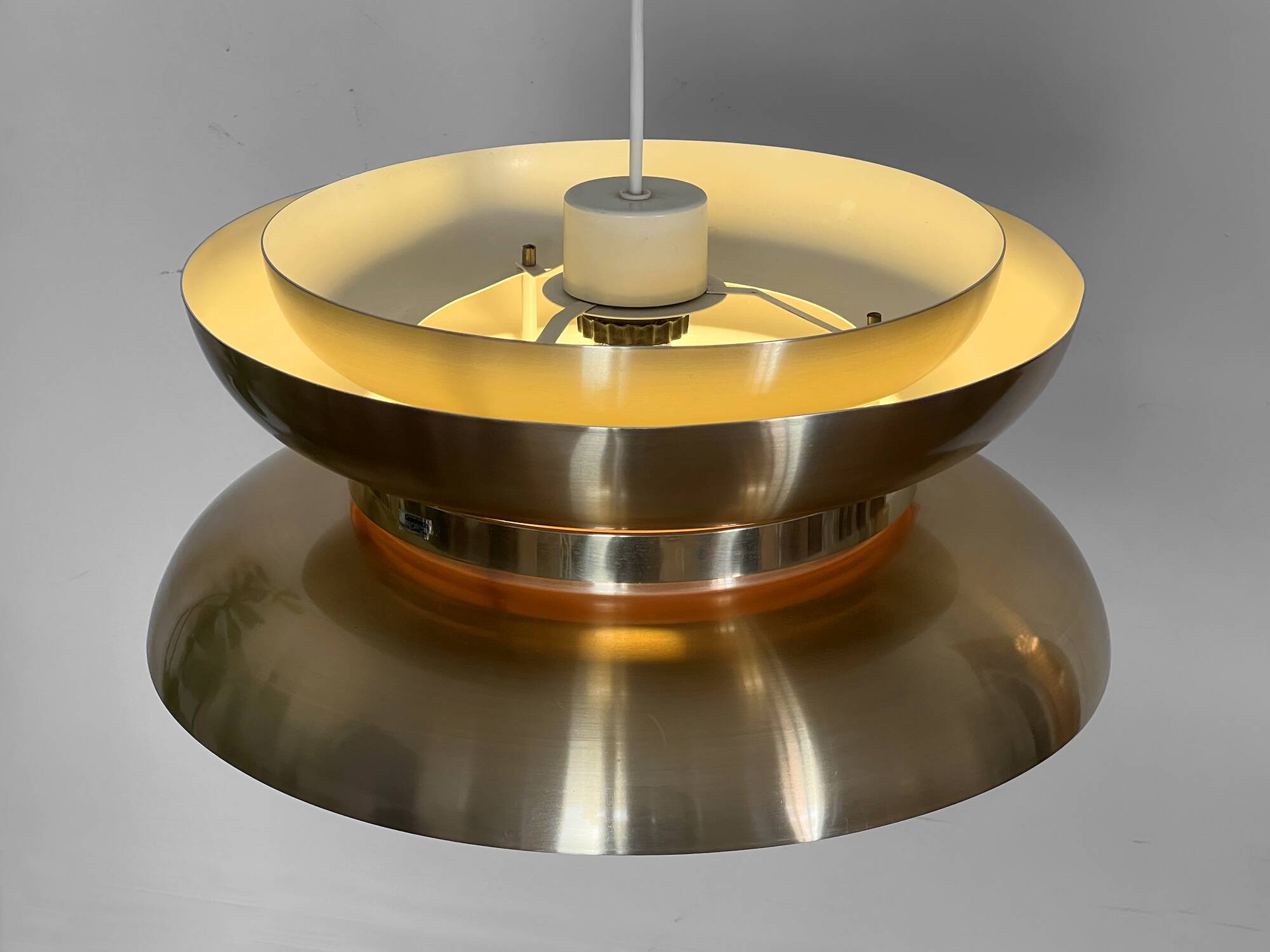 Golden pendant light by Carl Thore for Granhaga Metall. Sweden 1970s