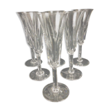 Set of 6 crystal champagne flutes Saint Louis