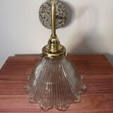 Holophane glass wall light with terrazzo base