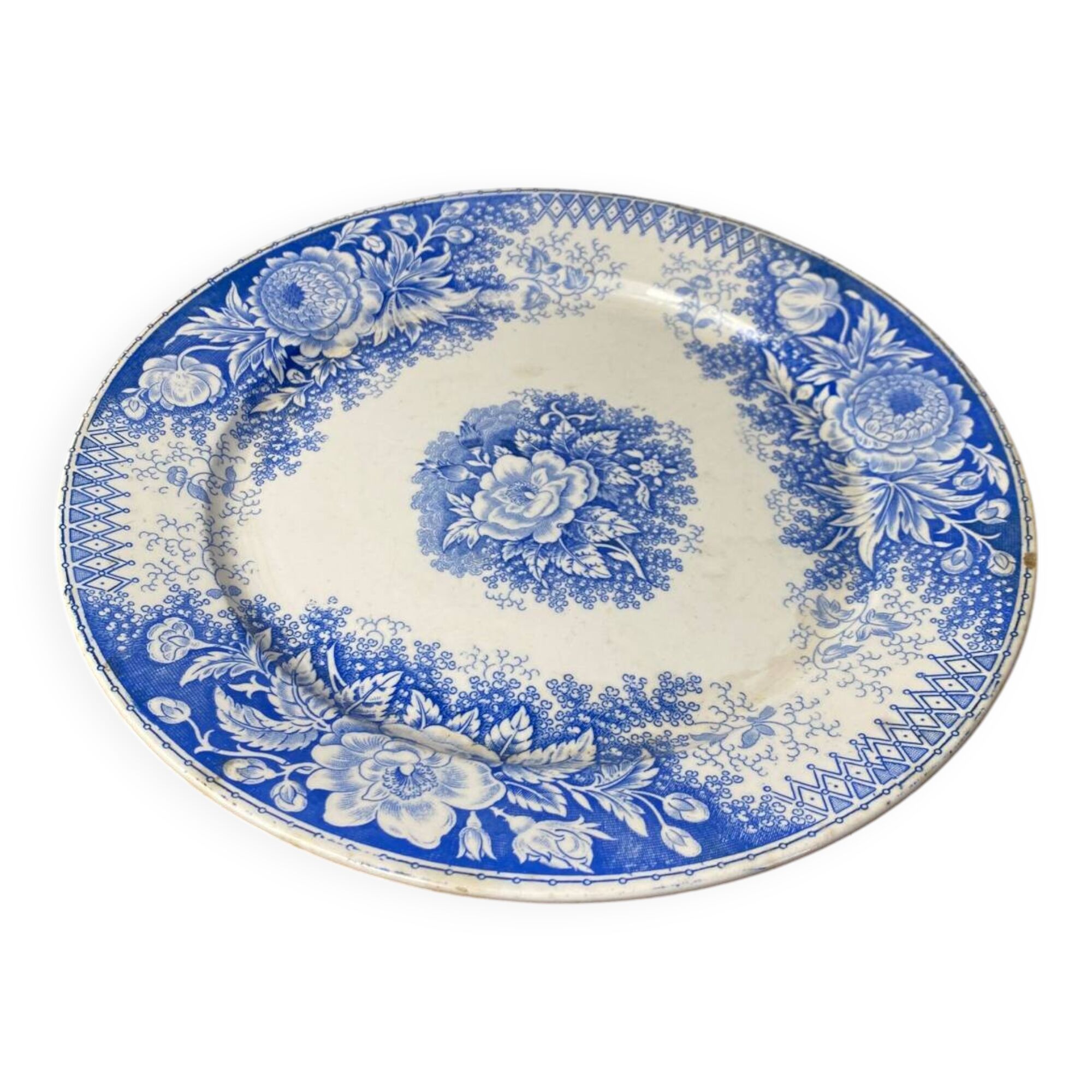 Old Sarreguemines earthenware dish