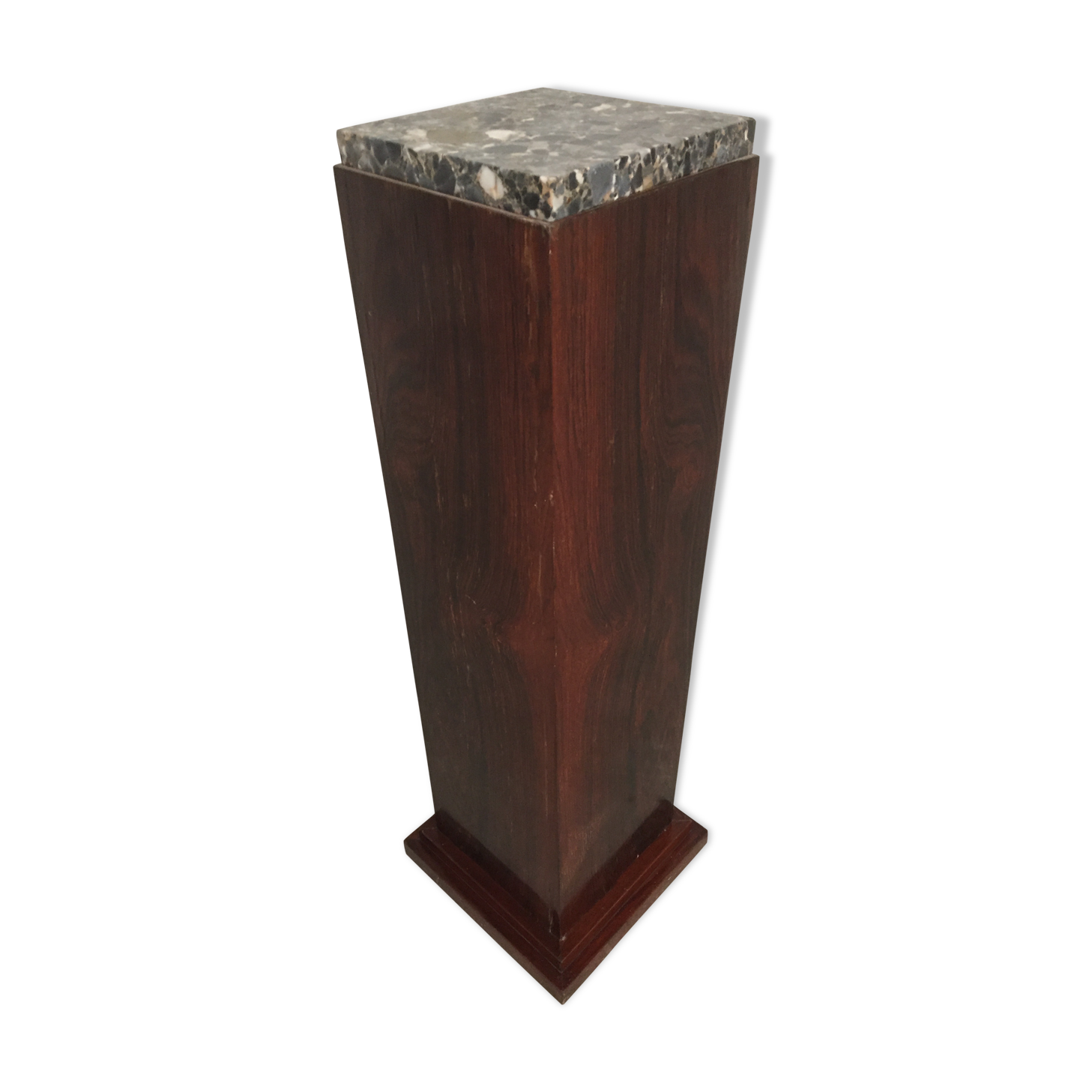 Art deco rosewood and marble column