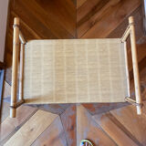 Rattan side table magazine rack