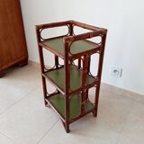 Vintage stand shelf in bamboo and rattan
