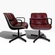 Charles Pollock paire de fauteuils Executive Knoll cuir bordeaux 1970
