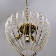 Venini Mid-Century Modern Italian Murano Glass and Brass Chandelier, 1950s