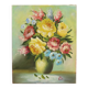 Flowers in Vase Still Life Painting Amateur Signed 27cm