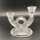 2-branch glass candlestick
