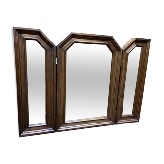 Triptych mirror in solid wood