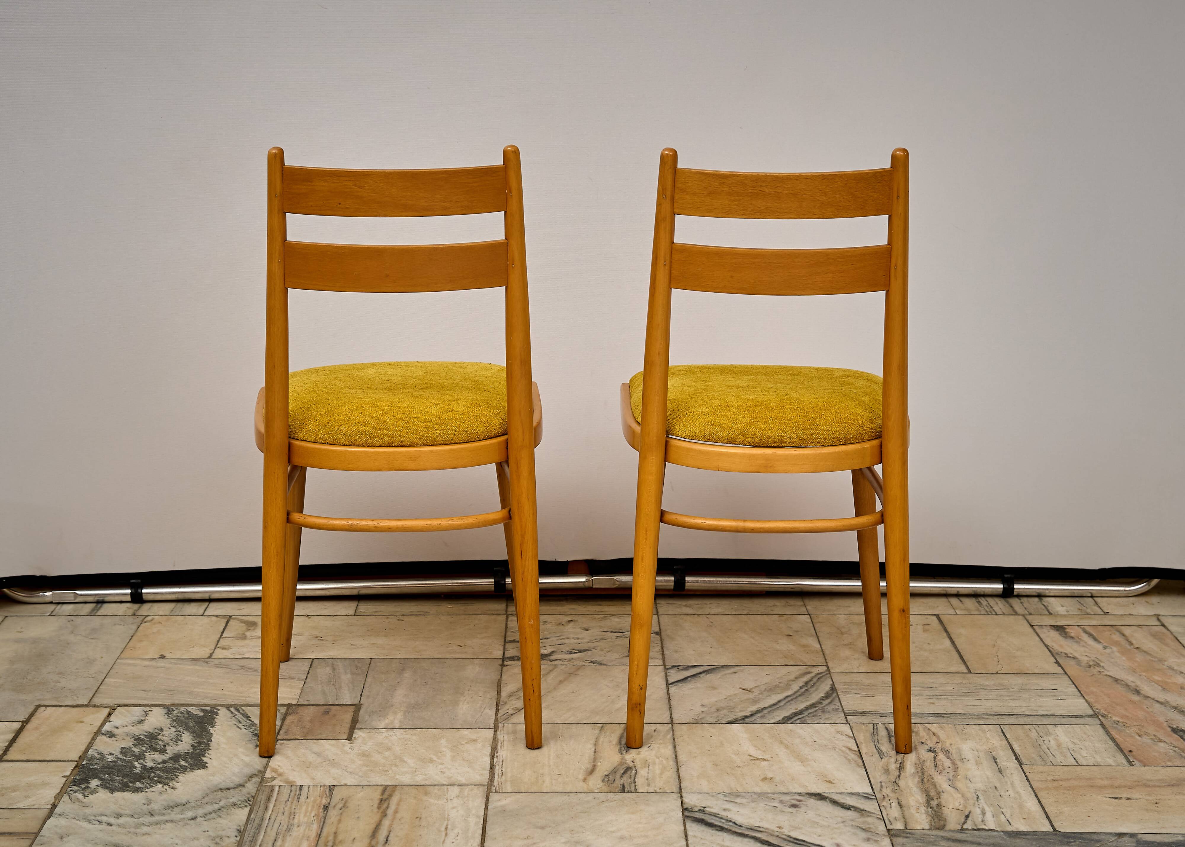 Vintage beech dining chairs - set of 4