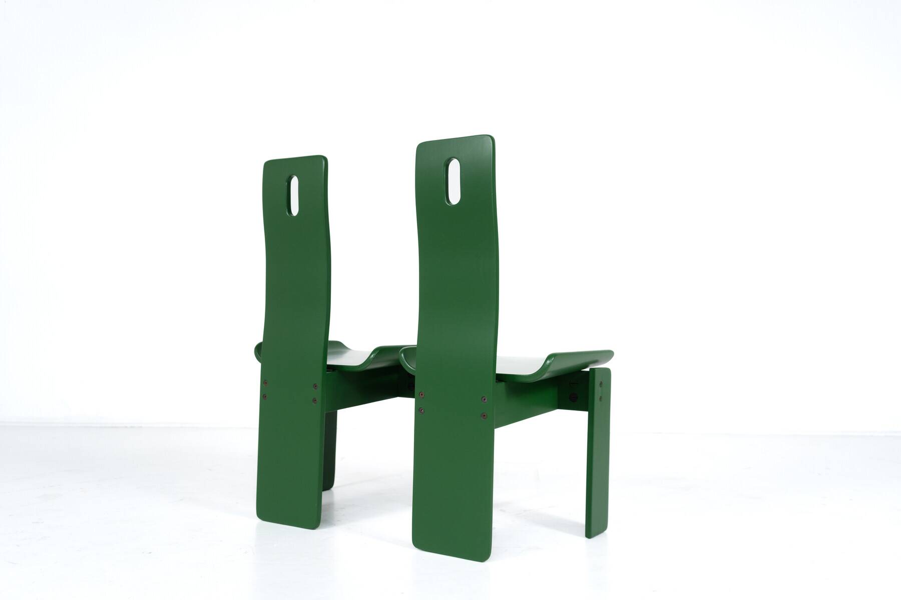 Set of 6 Green Diago Chairs by Edoardo Landi for Nikol, 1970s