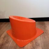 Vintage orange plastic children's armchair