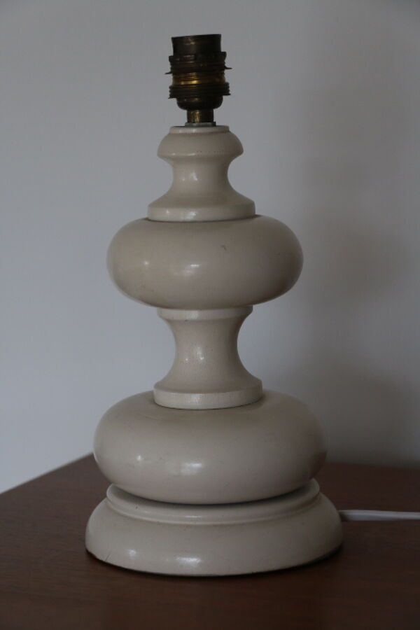 Lampe bois blanc avec abat-jour corde