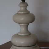 White wood lamp with rope shade