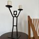 Vintage wrought iron anthropomorphic candle holder