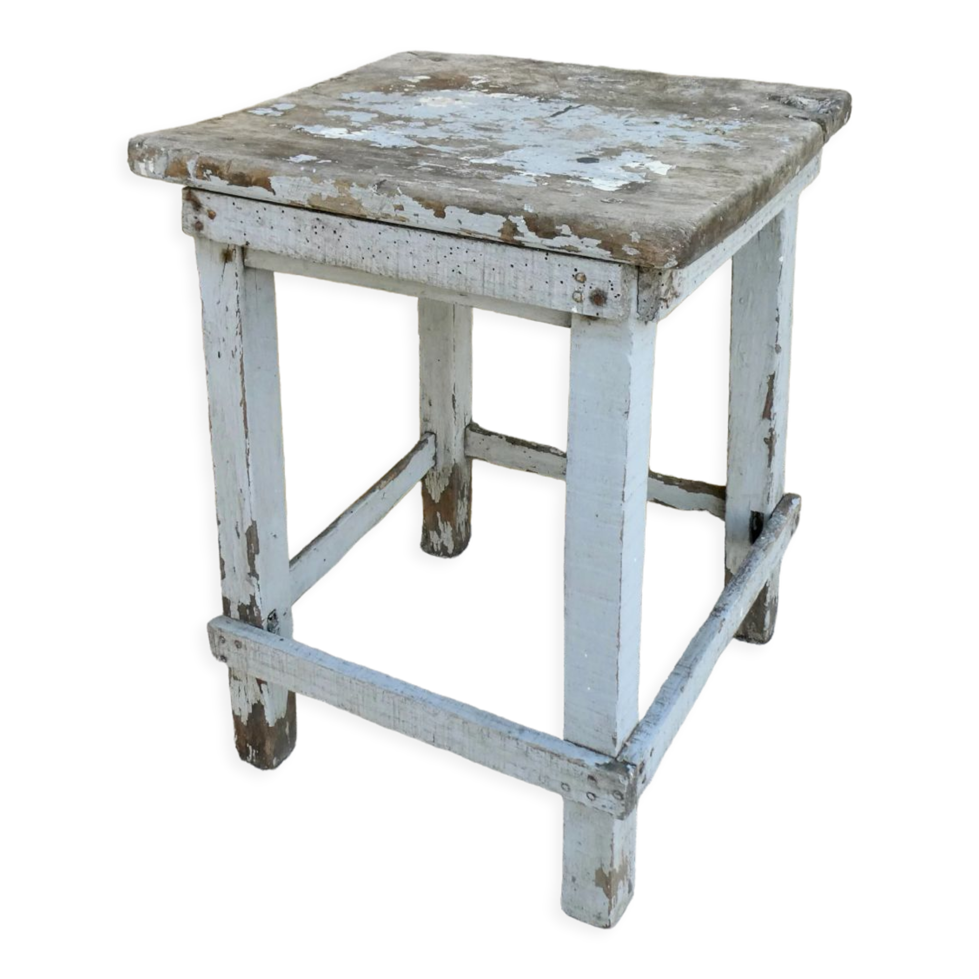 Wooden workshop stool, original color