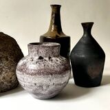 Glazed stoneware vase, Accolay FRANCE 1950