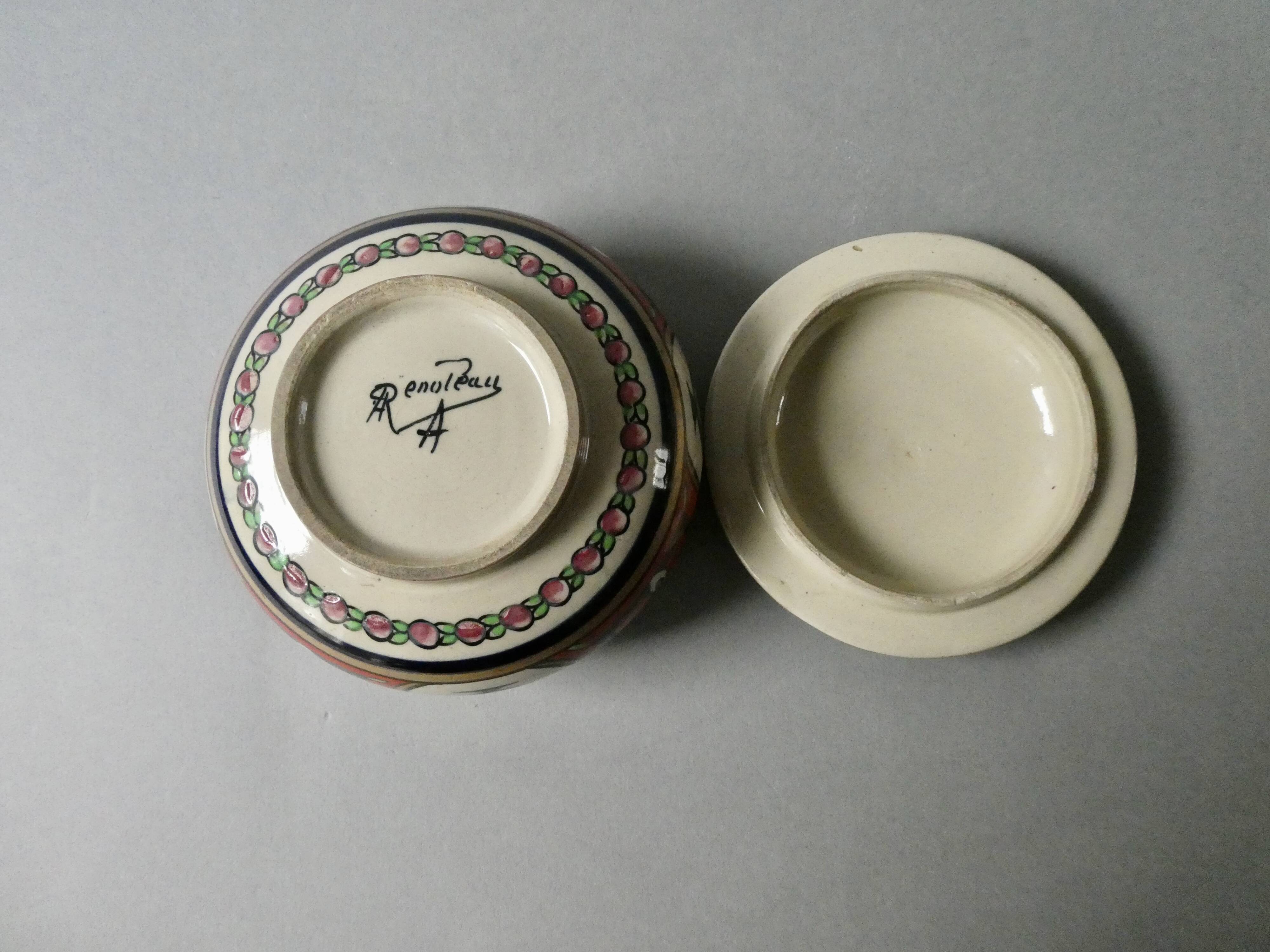 Art Deco jewelry box, signed Renoleau