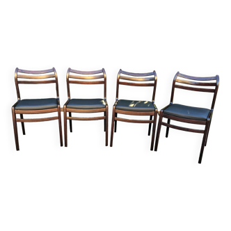 4 chaises scandinaves vintage années 60