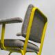 SET 3 HANDMADE CHAIRS METAL FABRIC 70S VINTAGE