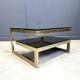 Vintage 23kt gold layered G shaped coffee table by Belgochrom, 1970s